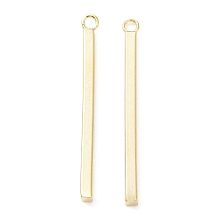 Real 24K Gold Plated 304 Stainless Steel Pendants, Bar Charm, Real 24K Gold Plated, 33x2x2mm, Hole: 1.6mm