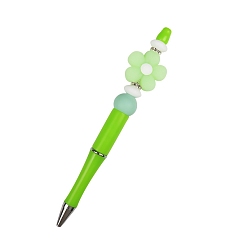 Лайм Пластиковая шариковая ручка, бисерная ручка, Светящаяся цветочная силиконовая ручка для персонализированной ручки своими руками, желто-зеленые, 145 мм