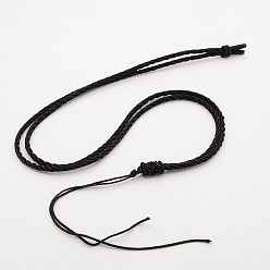 Noir Fabrication de collier en nylon tressé, noir, 2mm, 24.4 pouces ~ 26 pouces