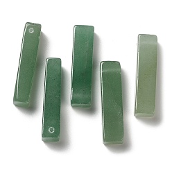 Green Aventurine Natural Green Aventurine Pendants, Rectangle Charms, 39~40x9.5~10x8~8.5mm, Hole: 1.8~2mm