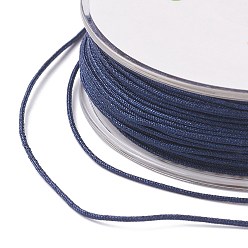 Prussian Blue Nylon Trim Cord, for Chinese Knot Kumihimo String, Prussian Blue, 0.5mm, about 40m/roll