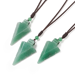 Aventurina Verde Collar con colgante de flecha de aventurina verde natural, joyas de piedras preciosas para mujeres, 36.22 pulgada (92 cm)
