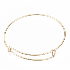 Light Gold Fabrication de bracelet extensible en fer réglable, or et de lumière, 2-1/2 pouces (65 mm)