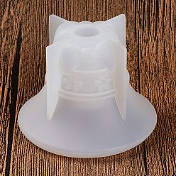 Campana Moldes de silicona para portavelas de navidad diy, Moldes de resina para yeso y cemento., campana, 9.2x7.2 cm, diámetro interior: 8.9x6.9 cm