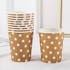 Camel Polka Dot Pattern Disposable Party Paper Cups, for Birthday Party Supplies, Camel, 75x85mm