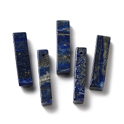 Lapis Lazuli Natural Lapis Lazuli Pendants, Rectangle Charms, 39~40x9.5~10x8~8.5mm, Hole: 1.8~2mm