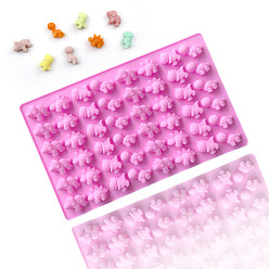 Perlas de Color Rosa Moldes de silicona diy con forma de dinosaurio, moldes de fondant, moldes de resina, para chocolate, caramelo, Fabricación artesanal de resina uv y resina epoxi., rosa perla, 119x193x8 mm