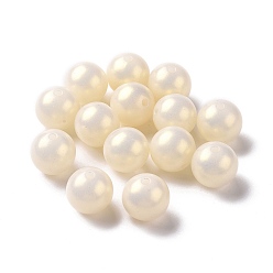 Light Yellow ABS Plastic Beads, Round, Light Yellow, 16mm, Hole: 2.5mm, about 230pcs/500g