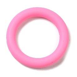 Бледно-Розовый Силиконовые бусины, кольцо, розовый жемчуг, 65x10 мм, отверстие : 3 мм