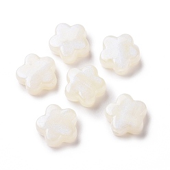 Beige Perles acryliques opaques, perles de paillettes, fleur, beige, 14.5x15x6.5mm, Trou: 2mm, 496 pcs / 500 g