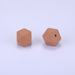 Camel Hexagonal Silicone Beads, Chewing Beads For Teethers, DIY Nursing Necklaces Making, Camel, 23x17.5x23mm, Hole: 2.5mm