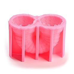 Perlas de Color Rosa Día de San Valentín 3d moldes para velas con forma de arco de rosas en relieve, moldes para hacer velas perfumadas, Moldes de silicona para velas de aromaterapia diy, adorno de mesa para citas de boda, rosa perla, 7.4x10.5x5.5 cm, diámetro interior: 4.3 cm