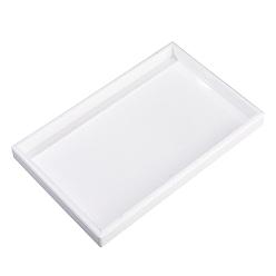 Blanco Joyería orgánica pantallas acrílicas, para rhinestone, blanco, 28x18.1x2.5 cm, diámetro interior: 26.4x16.4cm