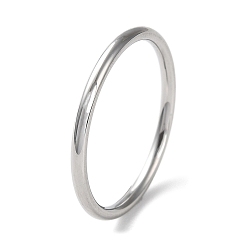 Color de Acero Inoxidable 304 anillo de dedo de banda lisa simple de acero inoxidable para mujeres y hombres, color acero inoxidable, 1.5 mm, diámetro interior: tamaño de EE. UU. 7 1/4 (17.5 mm)