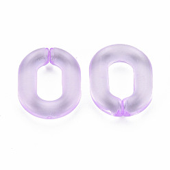 Violet Anneaux de liaison acryliques transparents, connecteurs à liaison rapide, pour la fabrication de chaînes de câble, ovale, violette, 24x18x5mm, diamètre intérieur: 13x7 mm, environ403 pcs / 500 g
