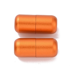 Dark Orange Spray Painted Aluminum Screw Clasp, Column, for Shoelaces Lock Accessories, Dark Orange, 18x8mm, Hole: 3.5mm