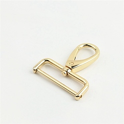 Light Gold Zinc Alloy Handbag Purse Belt Clasp Clip, Snap Hook Lobster Clasps Buckles, Light Gold, 5cm, Hole: 14mm, Inner Diameter: 3.8x0.9cm