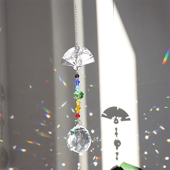 Fan Décorations de pendentif en cristal, avec les accessoires en métal, Pour la maison, décor de jardin, fan, 300~400mm