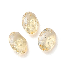 Golden Shadow Glass Rhinestone Cabochons, Pointed Back, Faceted, Oval, Golden Shadow, 18x13x6mm
