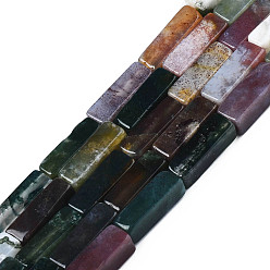 (RRHB277) Кристалл на подкладке из медово-бежевого цвета Природного индийского агата шарик нити, кубоид, 13~14x4~5x4~5 мм, отверстие : 1 мм, около 29~31 шт / нитка, 15.3 дюйм