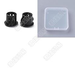 Black Gorgecraft 100Pcs Plastic Hole Plugs, Snap in Flush Type Hole Plugs, Post Pipe Insert End Caps, for Furniture Fencing, Column, Black, 12.5x10.5mm