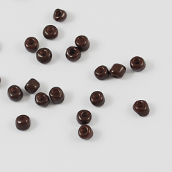 Coconut Marrón Hornear bolas de semillas de vidrio de pintura, coco marrón, 6/0, 4~5x3~4 mm, agujero: 1~2 mm, Sobre 450 unidades / 50 g, 50 g / bolsa, 18bolsas/2libra