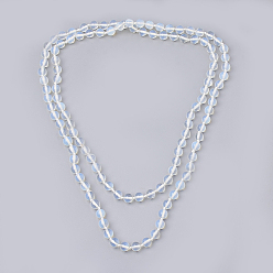 Opalite Opalite Beaded Multi-strand Necklaces, Double Layer Necklaces, Round, 47.24 inch~48.03 inch(120~122cm)