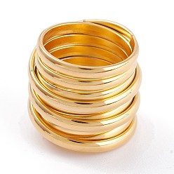 Golden Ion Plating(IP) Unisex 304 Stainless Steel Finger Rings, Column Round Shape, Golden, Size 6~9, 20~21.5mm, Inner Diameter: 16.5~18.9mm