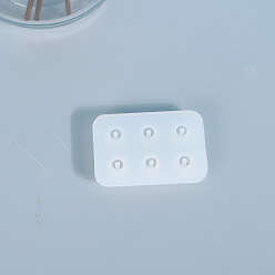 Blanc Moule en silicone de qualité alimentaire pour perles rondes, bricolage, moules de résine, pour la fabrication de bijoux en résine uv & résine époxy, 6 cavités, blanc, 35x50x9mm