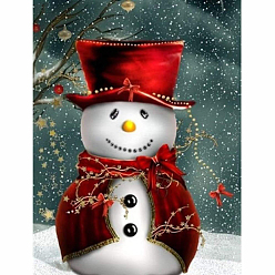 Snowman DIY Christmas Theme Diamond Painting Kits, including Resin Rhinestones, Diamond Sticky Pen, Tray Plate and Glue Clay, Snowman Pattern, 400x300mm
