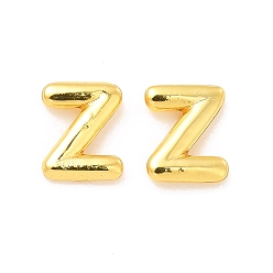 Letter Z Boucles d'oreilles en laiton évidées avec lettre initiale pour femmes, réel 18 k plaqué or, sans plomb et sans cadmium, letter.z, 7x5.5x1.5mm, pin: 0.8 mm