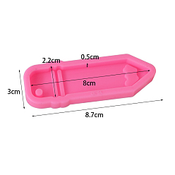 Rose Chaud Moules en silicone pendentif bricolage en forme de crayon, pour la fabrication de porte-clés, moules de résine, pour la résine UV, fabrication de bijoux en résine époxy, rose chaud, 87x30x10mm, diamètre intérieur: 22x80 mm