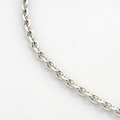 Stainless Steel Color Men's 304 Stainless Steel Cable Chain Necklaces, with Lobster Claw Clasps, Faceted, Stainless Steel Color, 29.5 inch(74.9cm)