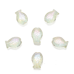 Crema de Menta Perlas de vidrio transparentes, pescado, crema de menta, 10x14 mm, agujero: 1.2 mm