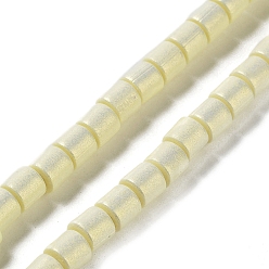 Limón Chiffon Hebras de cuentas de arcilla polimérica hechas a mano pintadas con spray, para suministros de manualidades de joyería diy, columna, gasa de limón, 6~6.5x6 mm, agujero: 1.8 mm, sobre 63~65 unidades / cadena, 15.43~15.87 pulgada (39.2~40.3 cm)