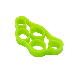 Jaune Vert Exerceur de doigt en silicone, poignées d'extension de doigt, bande d'anneau de traction de résistance, entraîneur de force de préhension, jaune vert, 75x40mm