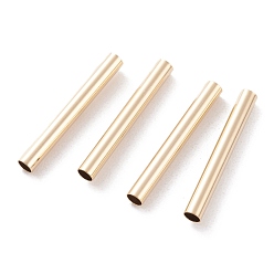 Real 24K Gold Plated Brass Tube Beads, Long-Lasting Plated, Tube, Real 24K Gold Plated, 20x2.5mm, Hole: 2mm