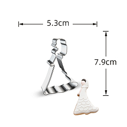 Human Stainless Steel Cookie Cutters, Cookies Moulds, DIY Biscuit Baking Tool for Valentine's Day, Women Pattern, 79x53x25mm
