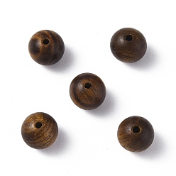 Coconut Brown Wood Beads, Undyed, Round, Coconut Brown, 8mm, Hole: 1.6mm