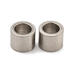 Matte Platinum Color 304 Stainless Steel Beads, Large Hole Beads, Column, Matte Platinum Color, 10x8mm, Hole: 6.5mm