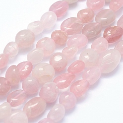 Cuarzo Rosa Natural aumentó de perlas de cuarzo hebras, oval, 5~12x6~9x4~7 mm, agujero: 1 mm, sobre 50~53 unidades / cadena, 15.3 pulgada ~ 15.7 pulgada