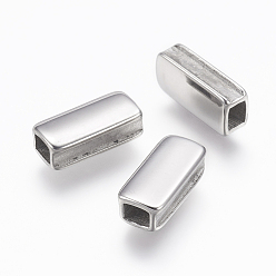 Stainless Steel Color 304 Stainless Steel Beads, Rectangle, Stainless Steel Color, 11x6.5x4mm, Hole: 2.5x3mm