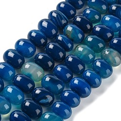 Bleu Marine Pierre gemme agate naturelle, teints et chauffée, oeuf, bleu marine, 15~17x11~12mm, Trou: 1.6mm, Environ 14~15 pcs/chapelet, 6.69~6.89 pouce (17~17.5 cm)