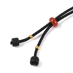 Negro Fabricación de collar de cordón de nailon trenzado, con cuentas de plástico, negro, 27.56 pulgada (700 mm)