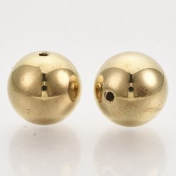 Золотистый CCB пластиковые шарики, круглые, золотые, 16x15.5 мм, отверстия : 1.6 mm , 230 шт / 500 г