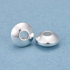Silver 201 Stainless Steel Spacer Beads, Disc, Silver, 6x3mm, Hole: 2mm