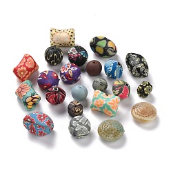 Mixed Color Handmade Polymer Clay Beads, Mixed Color, 9~26x9~25x9~22mm, Hole: 1.4~3.6mm