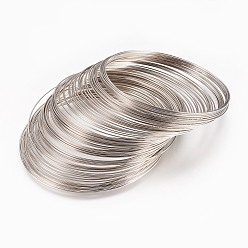 Platinum Steel Memory Wire, for Bracelet Making, Platinum, 0.6mm(22 Gauge), 55mm, 2000 circles/1000g