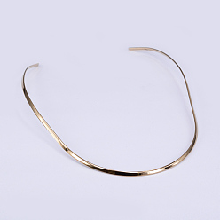 Real 18K Gold Plated 304 Stainless Steel Choker Necklaces, Rigid Necklaces, Real 18K Gold Plated, 120x6 inch(15cm)