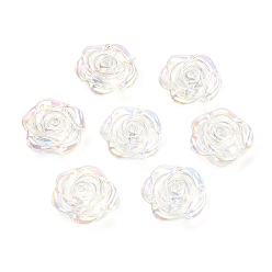 Clear AB Transparent Acrylic Beads, AB Color, Flower, Clear AB, 18x19x8mm, Hole: 1.8mm